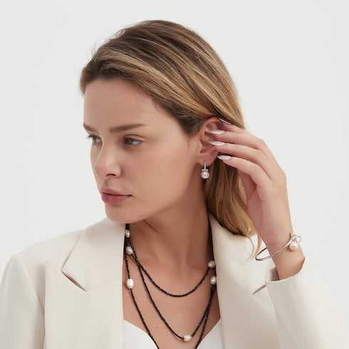 10-11mm Freshwater Pearl Silver Tube Bracelet - House Of Pearls